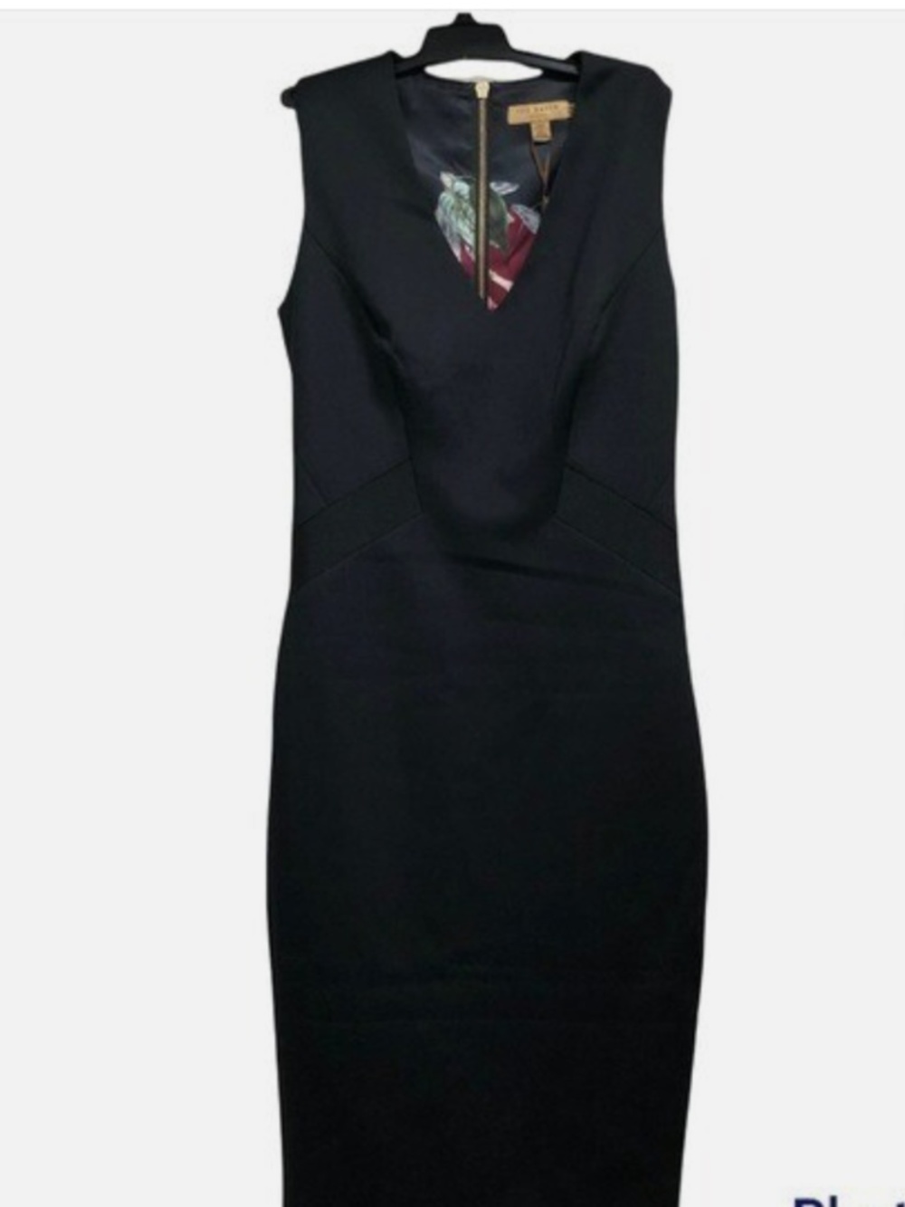 Ted Baker Black Ottoman Detail Neoprene Sleeveless Sheath Dress Size 0 / US 2